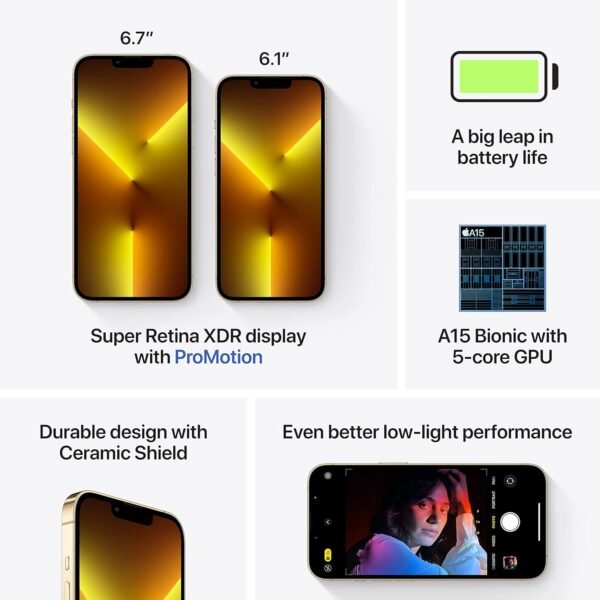 Apple iPhone 13 Pro Max, 256GB, Gold - Unlocked (Renewed Premium) - Image 5