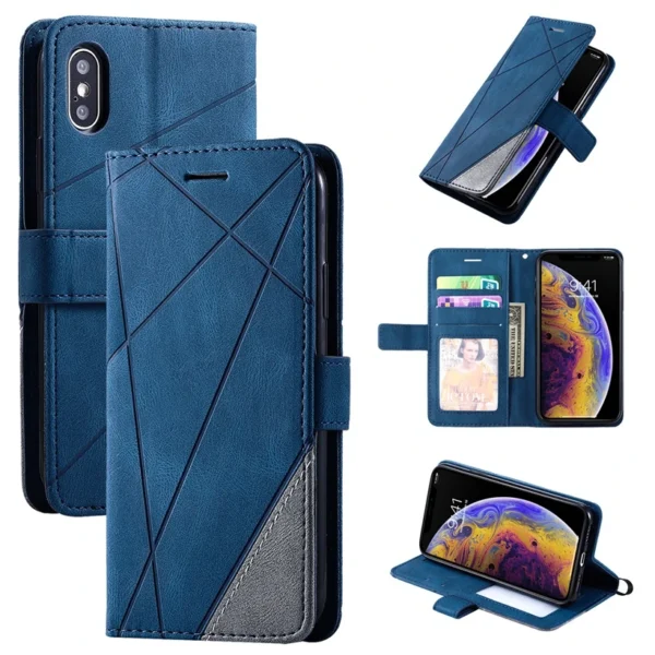 Geometric Leather Flip Case For iPhone 11 Pro X XS XR Max 6 6S 7 8 Plus SE 2020 Cover Cases Wallet Card Holder Money Slots Bags - Image 2