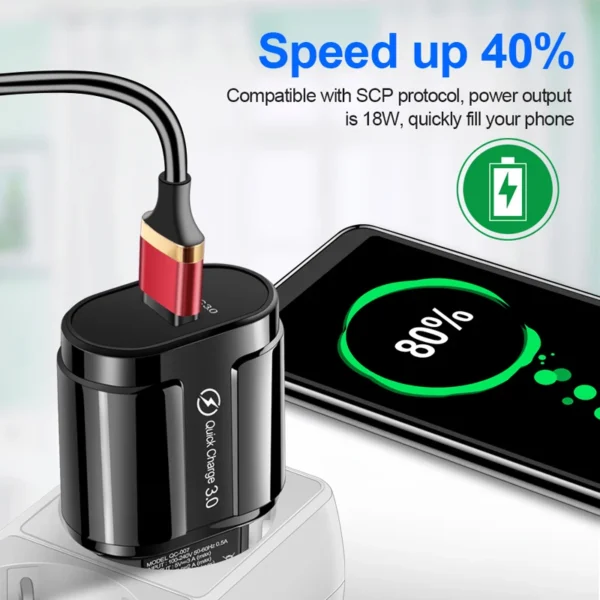 Quick Charge 3.0 USB Fast Charger For OPPO Reno 6 5 4 Pro A54 A74 A94 A53 F19 Pro Find X3 X2 Pro 5G Charger Type C Data Cable - Image 6