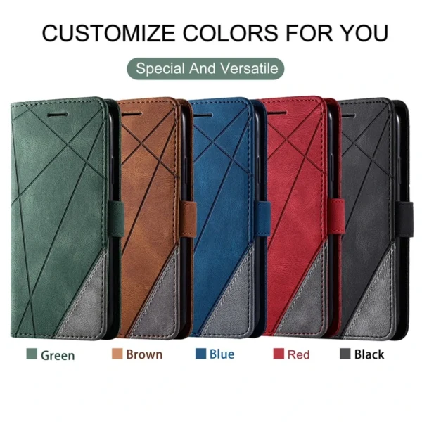 Geometric Leather Flip Case For iPhone 11 Pro X XS XR Max 6 6S 7 8 Plus SE 2020 Cover Cases Wallet Card Holder Money Slots Bags - Image 6