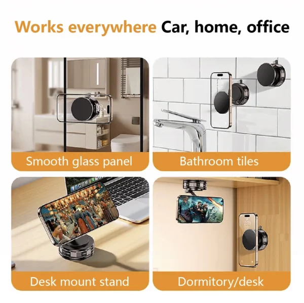360° Rotatable Magnetic Phone Holder That Won't Fall Off, Bumpy Road Proof Car Mount, Universal Magnetic for Multiple Scenarios - Image 5