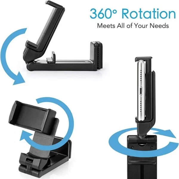 Airplane Phone Holder Stand Cell Mobile Portable Travel Mount Desk Flight Foldable Rotatable Selfie Holding Train Seat Support - Image 2