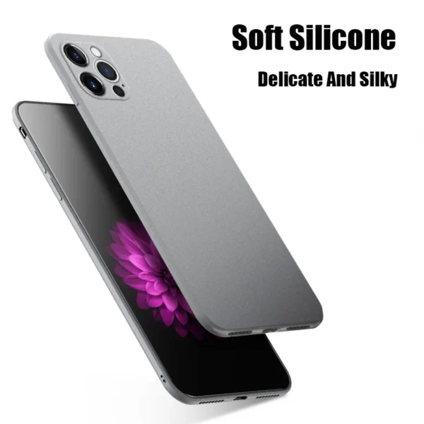Ultra-Thin Sandstone Matte Case For iPhone 15 14 13 Pro 12 11 Pro Max Mini 16 Plus Slim Soft TPU Shockproof Scrub Back Cover - Image 2