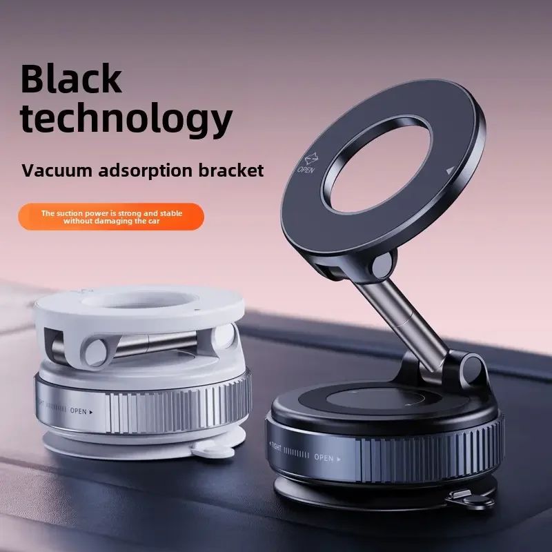 360° Rotating Foldable Magnetic Car Phone Holder with Suction Cup – Adjustable for Vehicle & Wall Use