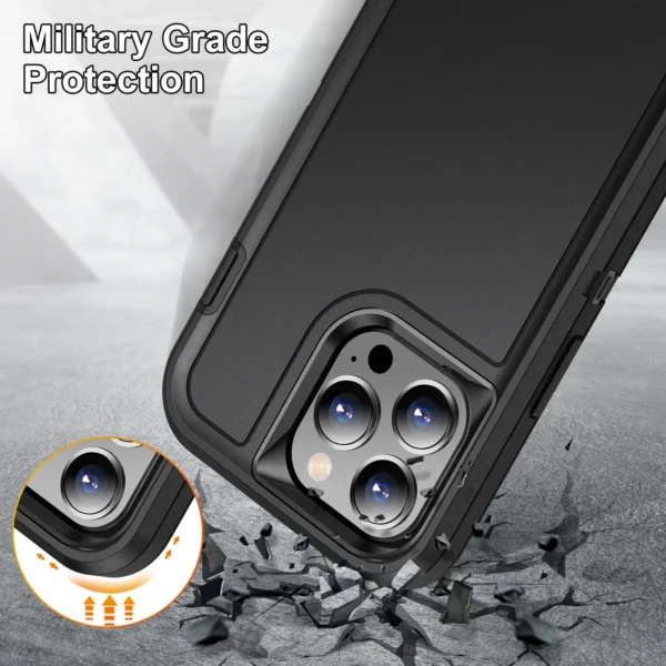 2024 Heavy Armor Shockproof Case For iPhone 13 14 15 Pro Max 11 12 Pro Max 6 6s 7 8 Plus SE 2022 X Xs XR Metal Bracket Back Case - Image 5