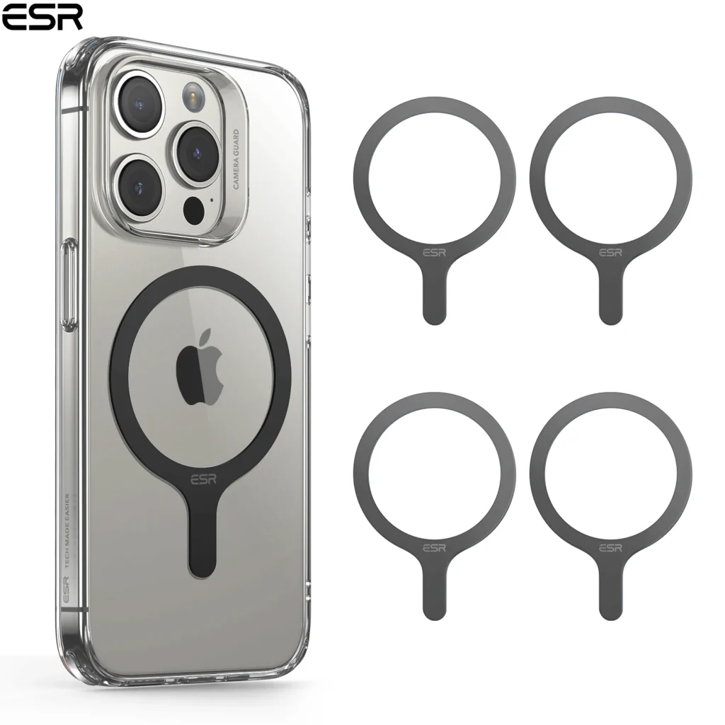 ESR for MagSafe Ring Magnet (HaloLock) Universal Magnetic Wireless Charger Kit for iPhone 16/15/14/13/12 Galaxy S23/S22/S21