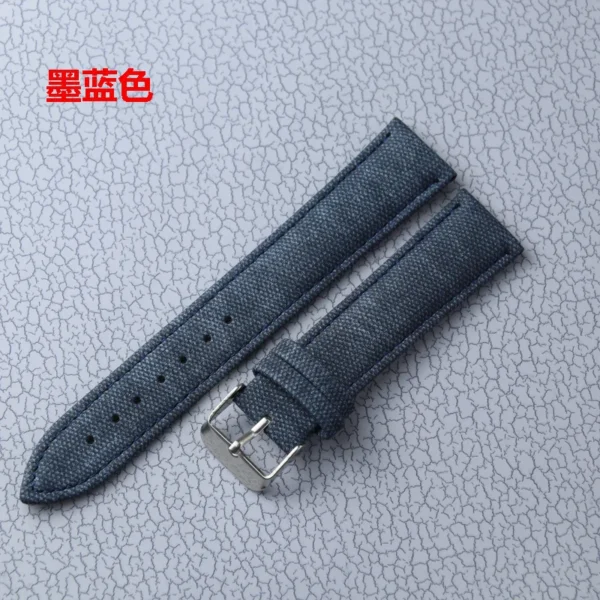 Denim Leather Strap 10mm 12mm 14mm 16mm 18mm 20mm 22m Denim Canvas Watch Band Accessories Belt for Cowboy Wristband - Image 3