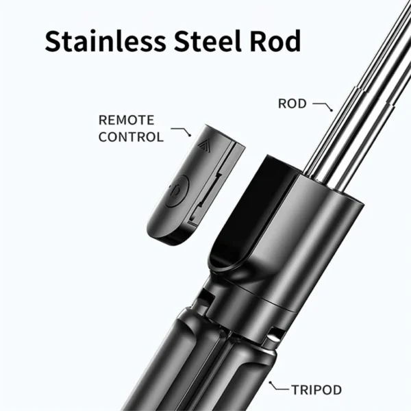 Selfie Stick Wireless Tripod Stand with Light Bluetooth Remote Extendable Tripod for iPhone Mobile Phone Tiktok Live Streaming - Image 4