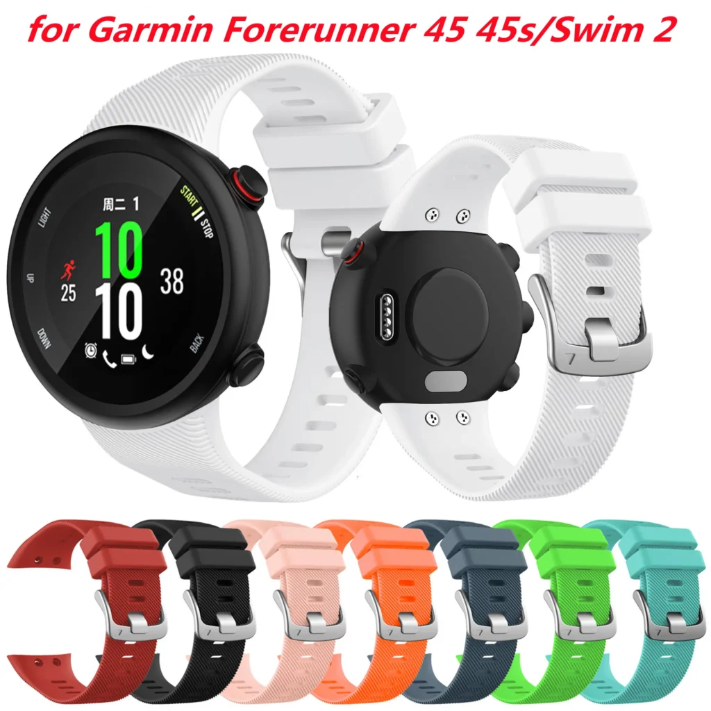 high quality Silicone Strap For Garmin Swim 2 Smart Watch band Sport Wristband for Garmin Forerunner 45 45s Bracelet Accessories