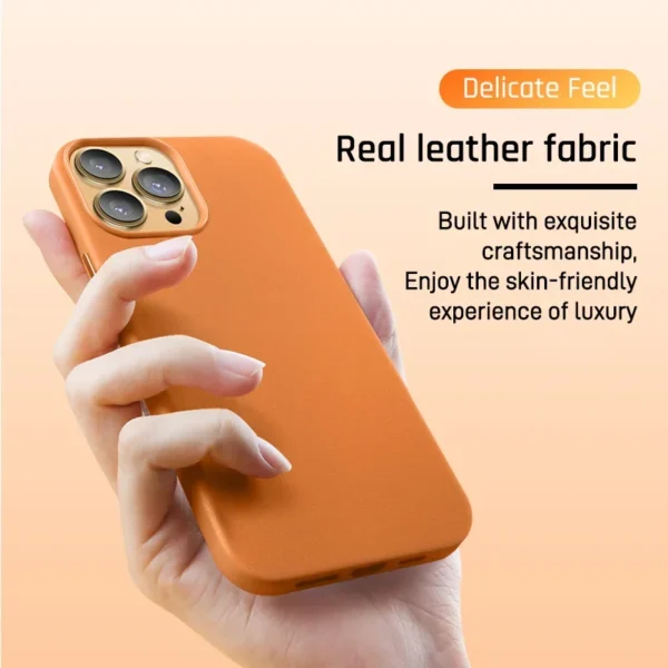 Original Leather Wireless Charging Animation Cases for iPhone 16 15 14 13 Pro Max Magsafe Phone Case Magnetic Cover Accessories - Image 3