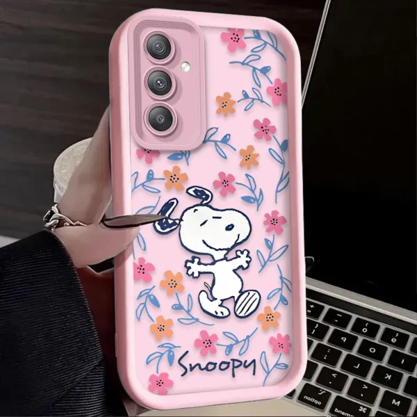 Lovely S-Snoopy Flower Case For Samsung Galaxy S25 S24 Ultra S23 S22 Plus S21 FE A36 A56 A26 A16 A06 A15 A25 A35 A55 5G Cover - Image 3