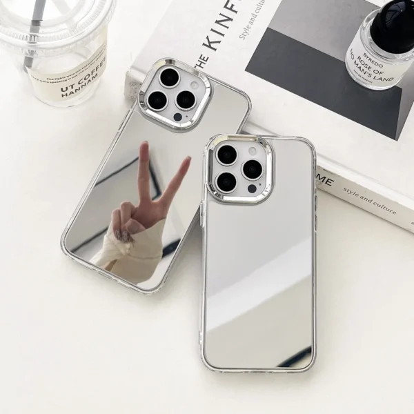 Luxury Plating Make Up Mirror Phone Case For iPhone 17 16 15 14 13 12 11 Pro Max XR X XS Hard Acrylic Shockproof Bumber Cover - Image 3
