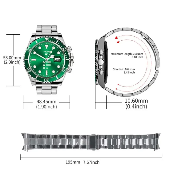 Smart Watch Man Aiweile AW12 High-End Luxury Smartwatch Fitness Tracker Sport Business Bluetooth Call for Xiomi IOS DIY Faces - Image 6