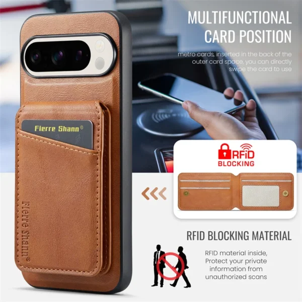 2 In 1 Magsafe Magnetic PU Leather Phone Case for Google Pixel 10 9 9Pro XL 8A 8Pro 8 7 7A 7Pro Wallet Cover Cards Holder Cover - Image 2