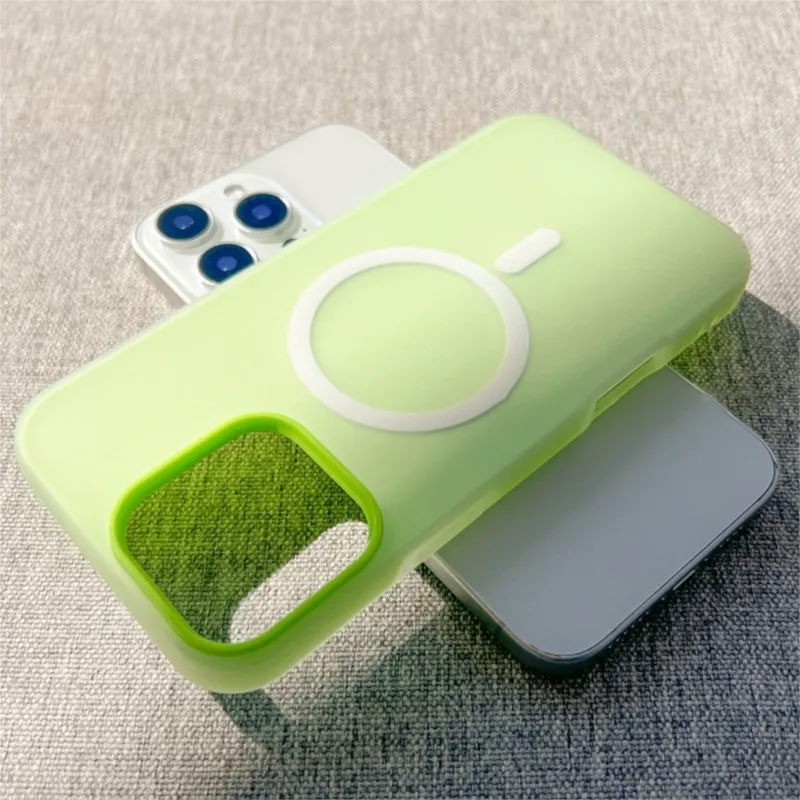 Luxury Candy Color 2IN1 for Magsafe Case for iPhone 17 Air 16 15 14 13 12 Pro Max 11 16Plus 16E Magnetic Clear Matte Soft Cover