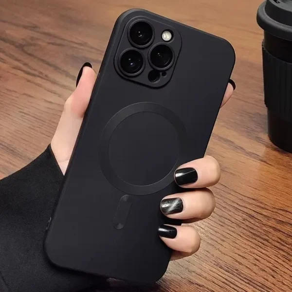 Magnetic Luxury Matte Magsafe Wireless Charging Case For iPhone 16e 15 14 13 11 12 17 Pro Max Glass Lens Protection Soft Cover