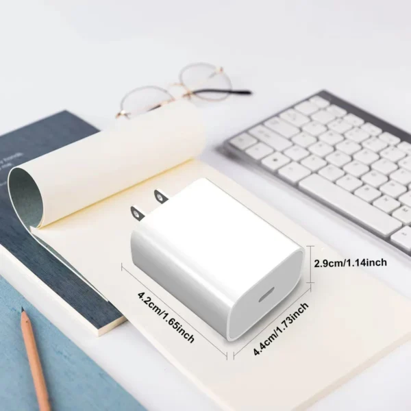 PD 30W Fast Charging Type USB C Charger with C to C Cable Set for iPhone 15 and Samsung Android Phone--3 Pack - Image 2