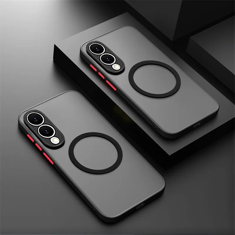 Matte Magnetic Case For Samsung Galaxy S25 Edge S24 Ultra S23+ S22 S21 FE A56 A55 A54 A36 A35 A34 A16 A15 5G Translucent Cover