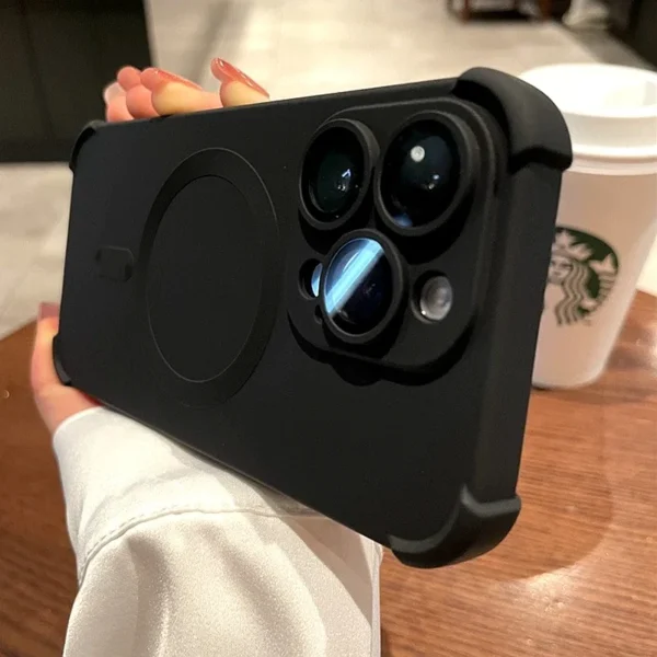 Magnetic Shockproof Silicone Bumper Phone Case For iPhone 17 16 15 14 13 12 Pro Max Plus For Magsafe Wireless Charge Cases Cover