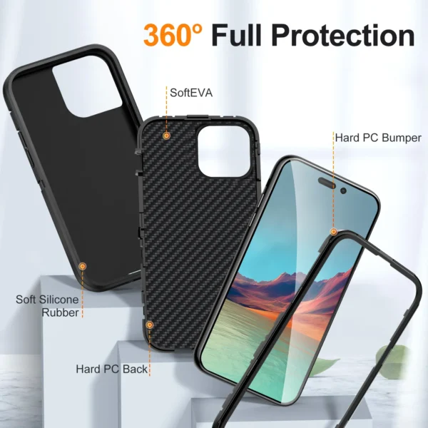 2024 Heavy Armor Shockproof Case For iPhone 13 14 15 Pro Max 11 12 Pro Max 6 6s 7 8 Plus SE 2022 X Xs XR Metal Bracket Back Case - Image 3
