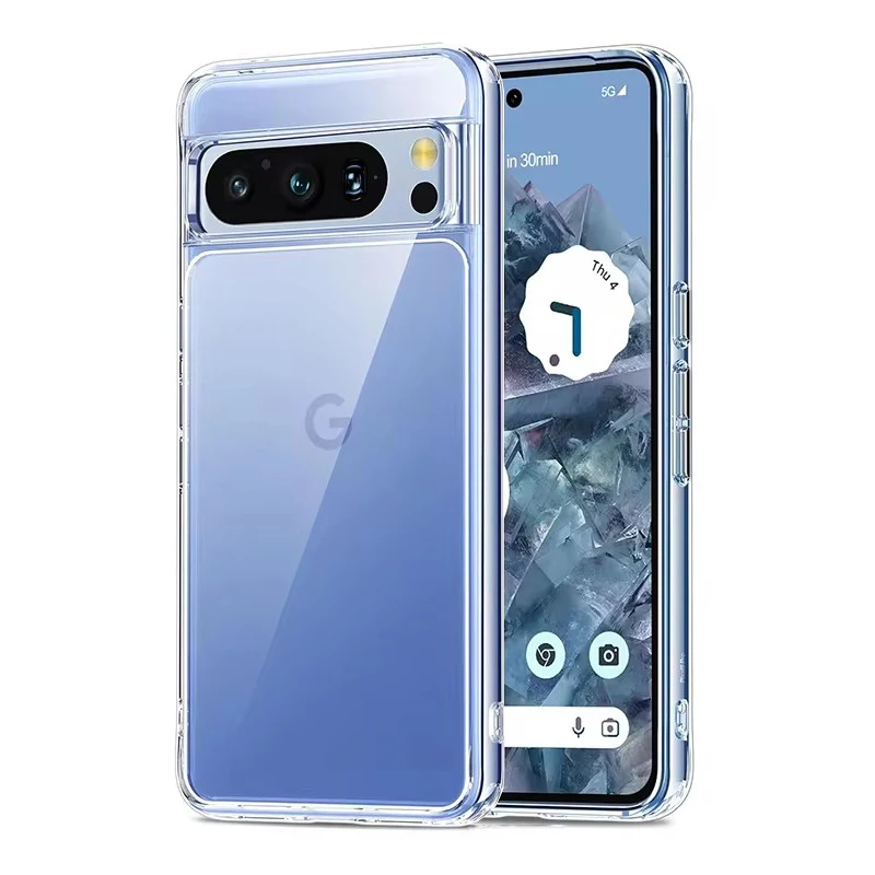 Luxury Transparent Case For Google Pixel 9 8 7 6 Pro XL Shockproof Cover Clear 8A 7A 6A Bumper Soft Back Cover Phone Accessories