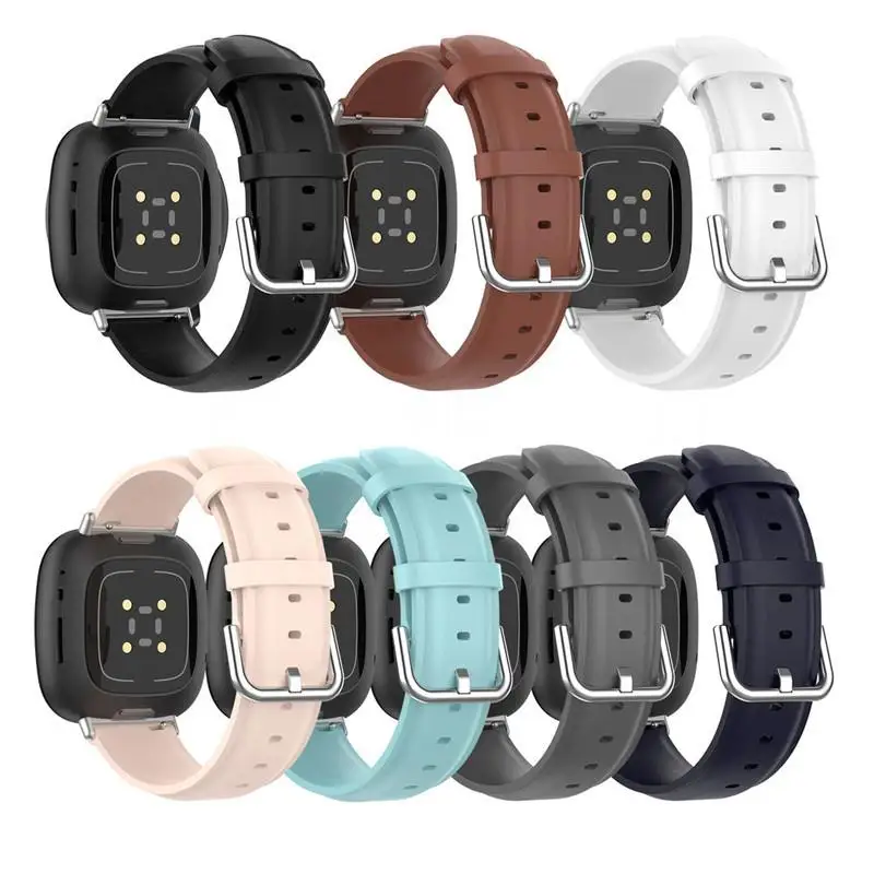Genuine Leather Watch Strap For Fitbit Versa 2 3 Versa 4 Smart Watch Steel Buckle Band Bracelet For Fitbit Sense 2 /blaze Correa