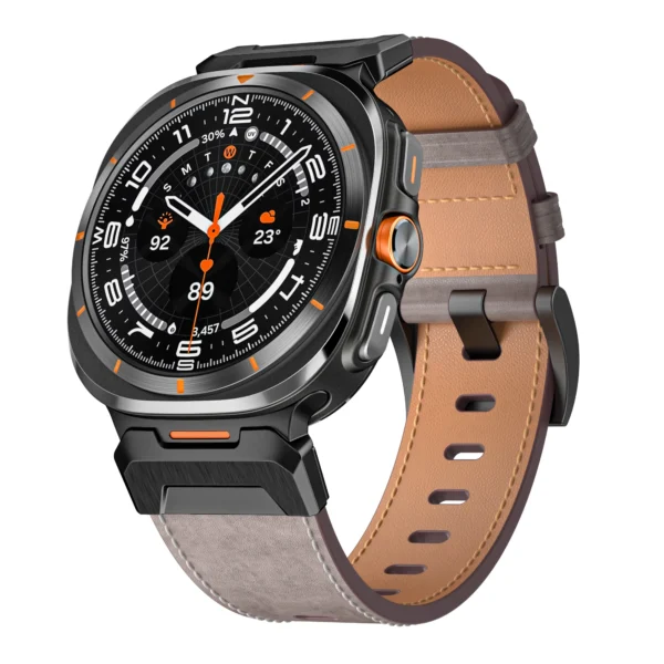 Metal+Leather Strap for Samsung Galaxy Watch Ultra 47mm Stainless Steel Business Bracelet Belt Galaxy Watch 8-7 Ultra 47mm Band - Image 5