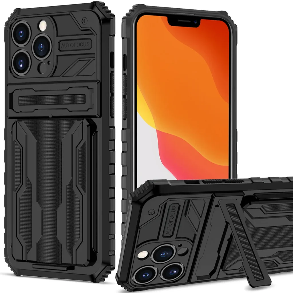 iPhone 13 13 12 Pro Case Wallet 3-Card Flip Cover Credit Card Holder Slot Back Pocket Dual Layer Protective Hybrid Hard Case
