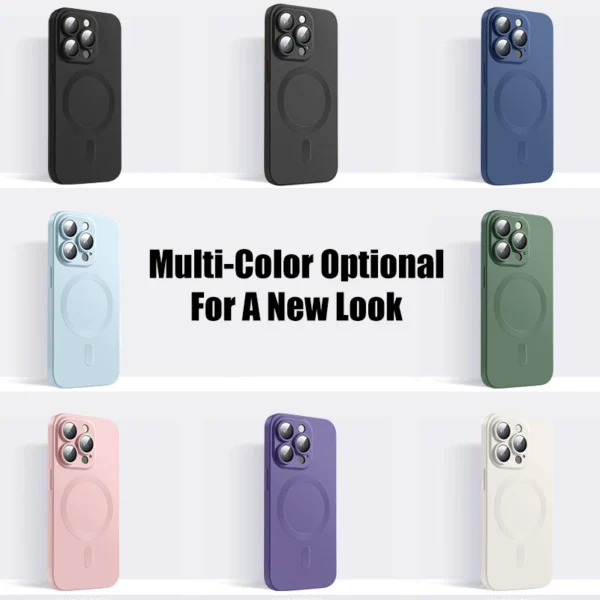 Original Matte Silicone Magnetic Case For iPhone 15 13 11 12 14 16 Pro Max Plus Magsafe Cases Wireless Charge Cover Accessories - Image 3