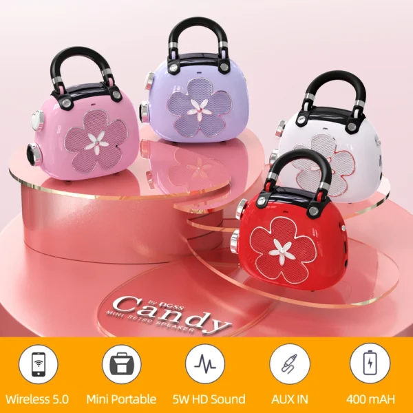 DOSS Candy Mini Speaker Bluetooth 5.0 Sound Box 5W Mighty Sound Cute MP3 Music Player Portable Wireless Speakers Ideal Gift Idea - Image 2