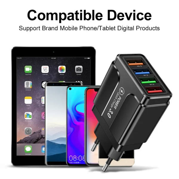 EU/US Plug USB Charger Fast Charge 3.1A For Phone Adapter for iPhone 12 Pro Max Tablet Portable Wall Mobile Charger Fast Charger - Image 4