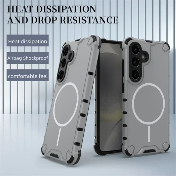 Anti-slip Bumper Armor Magnetic Phone Case For Samsung S24 S25 Plus S23 Ultra A55 A54 A35 A34 A25 A15 A14 A13 For Magsafe Cover - Image 2