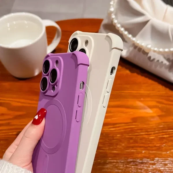 Magnetic Shockproof Silicone Bumper Phone Case For iPhone 17 16 15 14 13 12 Pro Max Plus For Magsafe Wireless Charge Cases Cover - Image 5