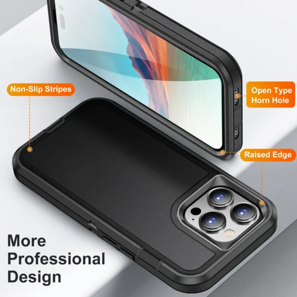2024 Heavy Armor Shockproof Case For iPhone 13 14 15 Pro Max 11 12 Pro Max 6 6s 7 8 Plus SE 2022 X Xs XR Metal Bracket Back Case - Image 2