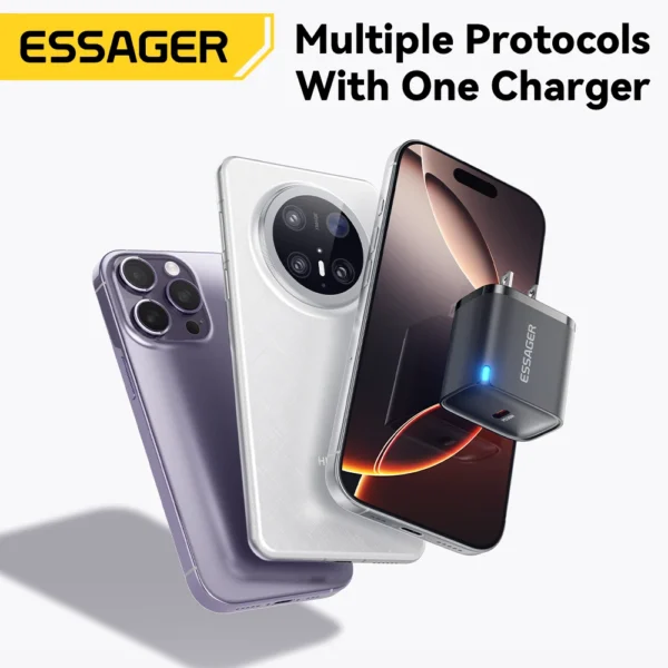 Essager Mini 30W Type C Charger PD QC3.0 Fast Type C Charger For iPhone 16 15 14 13 Pro Samsung S25 Xiaomi iPad Travel Adapter - Image 4