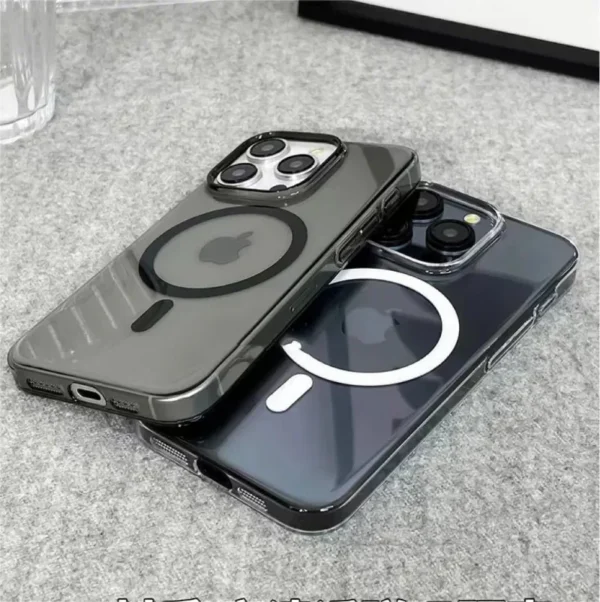 Original Ultra Thin For Magsafe Transparent Case For iPhone 16 15 14 13 17 Pro Max Magnetic Wireless Charge Glossy Clear Cover - Image 4