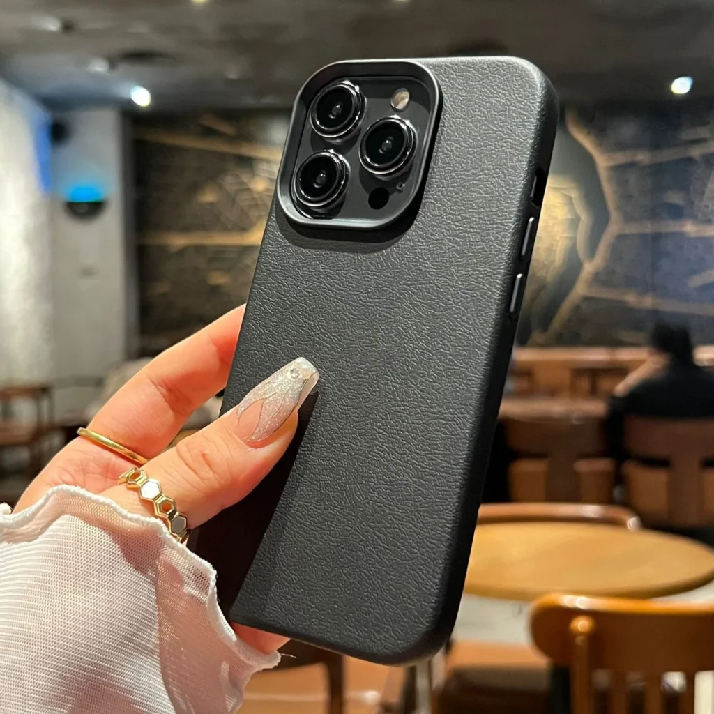 Luxury Silicone Litchi Lines Leather Phone Case For iPhone 17 16 15 14 13 12 11 Pro Max X XS XR Plus Soft Shockproof Full Cover