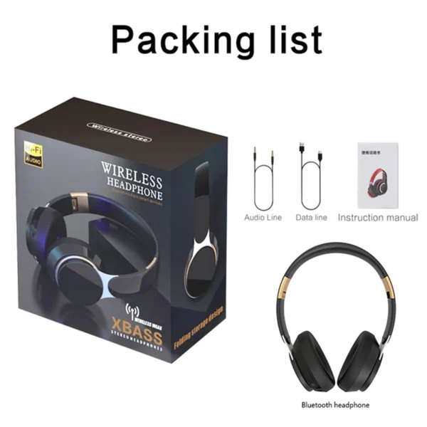 Wireless Headphones Bluetooth 5.0 Headset Foldable Earphones HiFi 9D Bass Stereo Earphone Sport Headset With Microphone - Image 5