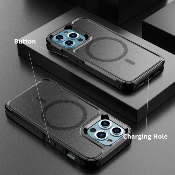 Magnetic Case for iPhone 16 15 14 Pro Max Plus 13 mini 12 for MagSafe Military Grade Drop Protective Tough Shockproof Case - Image 2