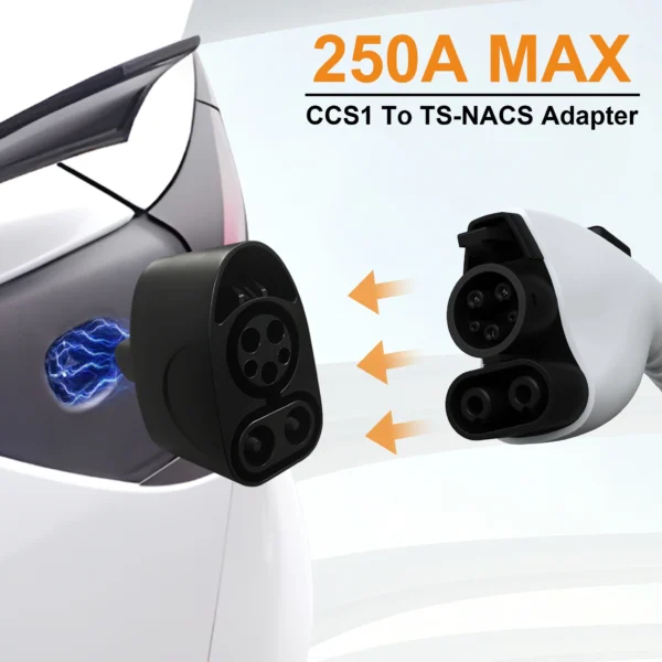 feyree CCS1 to TS-NACS Adapter 250A DC Fit for Tesla Model 3/X/Y With TS-NACS Charging Port Support CCS1 Charger - Image 3