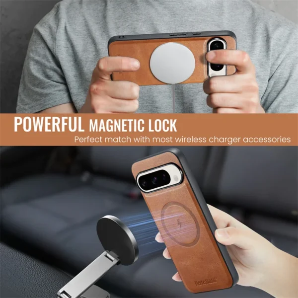 2 In 1 Magsafe Magnetic PU Leather Phone Case for Google Pixel 10 9 9Pro XL 8A 8Pro 8 7 7A 7Pro Wallet Cover Cards Holder Cover - Image 6