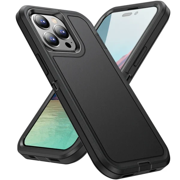 2024 Heavy Armor Shockproof Case For iPhone 13 14 15 Pro Max 11 12 Pro Max 6 6s 7 8 Plus SE 2022 X Xs XR Metal Bracket Back Case