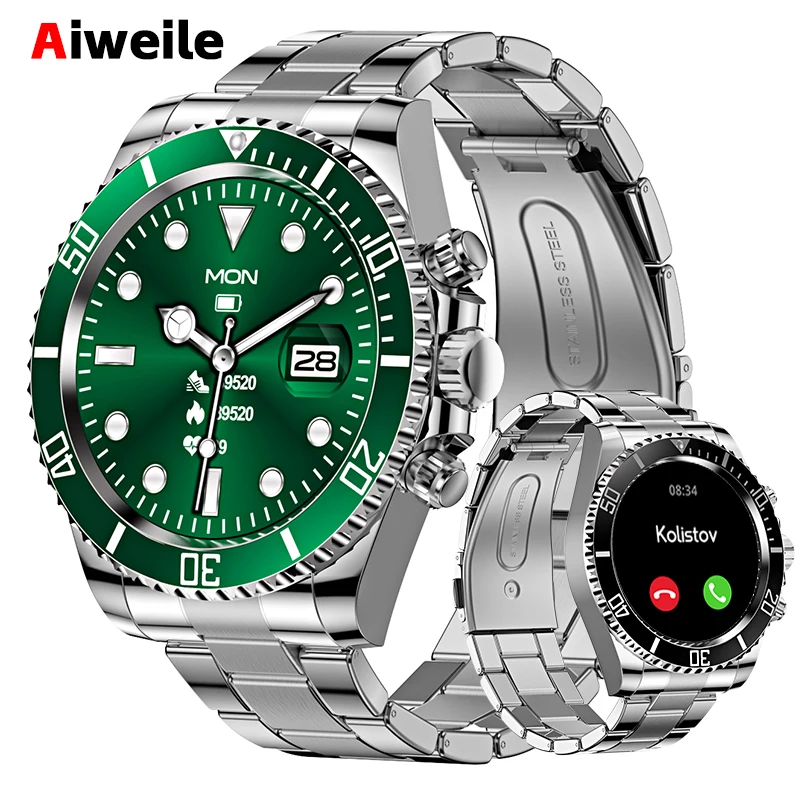 Smart Watch Man Aiweile AW12 High-End Luxury Smartwatch Fitness Tracker Sport Business Bluetooth Call for Xiomi IOS DIY Faces