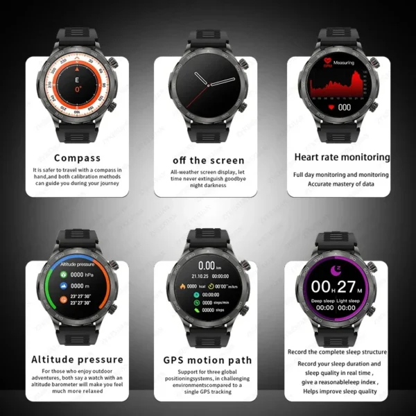 2025 New GPS Bluetooth Call Smart Watch Men AMOLED HD Screen Heart Rate NFC IP68 Waterproof Sports Smart Watch For Android iOS - Image 6