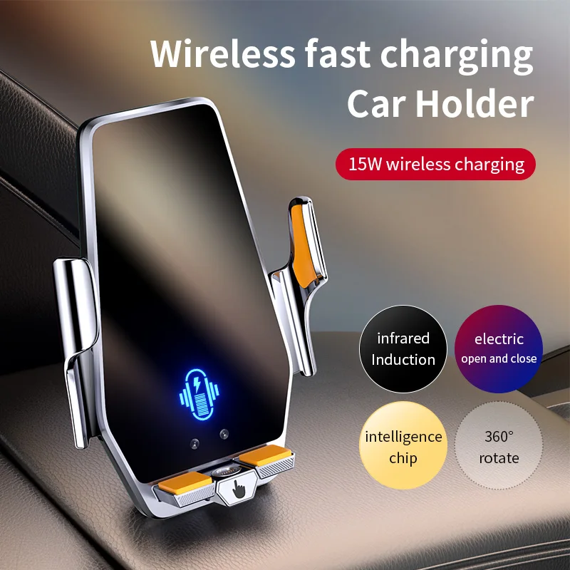 Car Phone Holder Stand 66W Wireless Fast Charging Station Charger Auto Infrared Induction for iPhone 15 14 13 12 Samsung Xiaomi