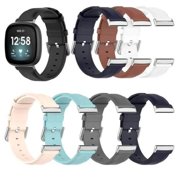 Genuine Leather Watch Strap For Fitbit Versa 2 3 Versa 4 Smart Watch Steel Buckle Band Bracelet For Fitbit Sense 2 /blaze Correa - Image 2