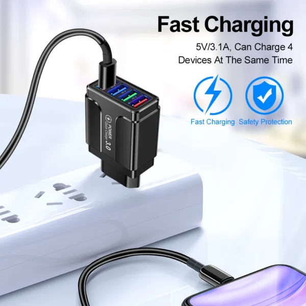 EU/US Plug USB Charger Fast Charge 3.1A For Phone Adapter for iPhone 12 Pro Max Tablet Portable Wall Mobile Charger Fast Charger - Image 5
