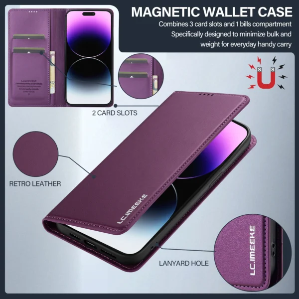 Flip Leather Case For Samsung Galaxy A15 A35 A55 A14 A34 A54 A56 A16 A36 S25 S24 S23 Ultra S22 S21 Plus S20 FE Phone Card Cover - Image 5