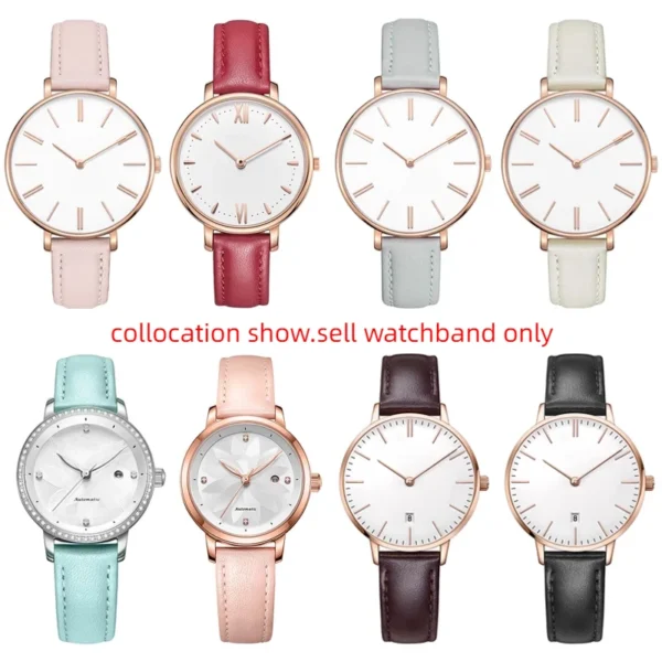 Quick release Fashion watch band For Casio Citizen Fossil DW Strap 12mm 14mm 16mm 18 Ladies Blue Pink red Soft Cowhide Watchband - Image 4