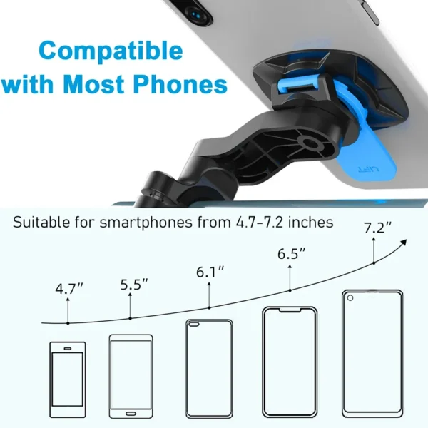 Motorcycle Handlebar Phone Holder 360°Rotatable Bicycle Bracket Security Navigation Support Mount Moto Anti-Shock Phone Brackets - Image 4